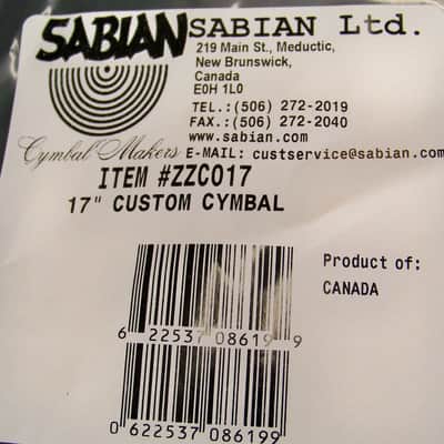 Sabian Prototype AA 17" Xtreme Ozone China Cymbal/Brand New-Warranty/868 Grams image 7