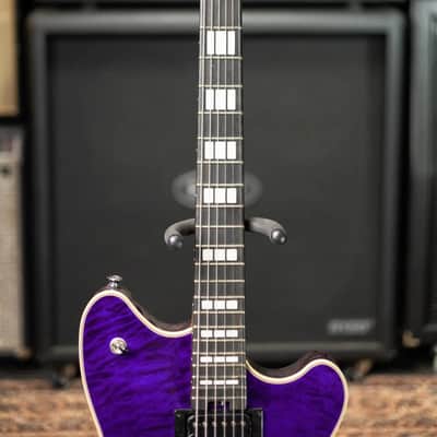 EVH SA-126 Special Quilted Maple Semi-Hollow Electric Guitar - Transparent Purple with Hardshell Case image 4