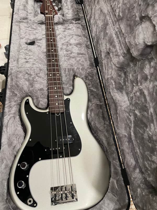 Fender Mod Shoo 63 Precision Bass 2021 Silver Solid One Piece Rosewood Neck & Fretboard image 1