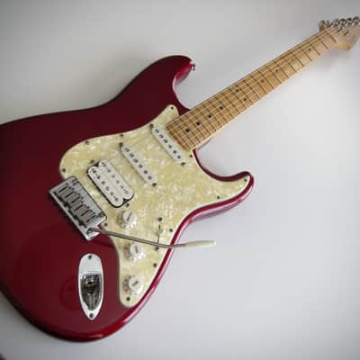 Fender American Lone Star Stratocaster HSS CAR Pearloid Guard HSS Seymour Duncan Pearly Gates Texas Specials OHSC Circa-1999-Candy Apple Red image 12