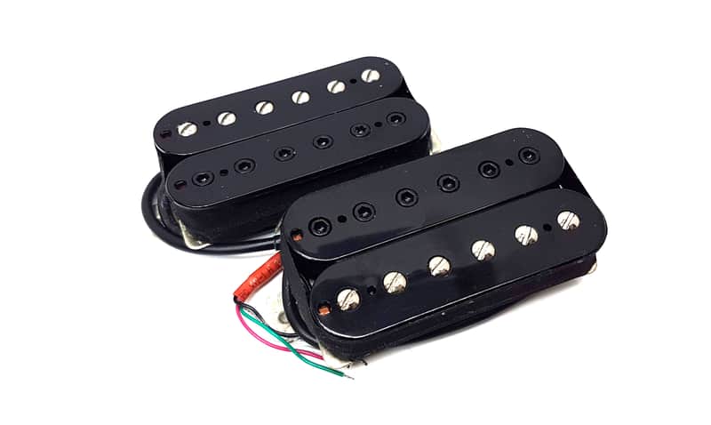 Carparelli Paf Style Alnico 5 Humbuckers Set Silver Nickel Plate Black image 1
