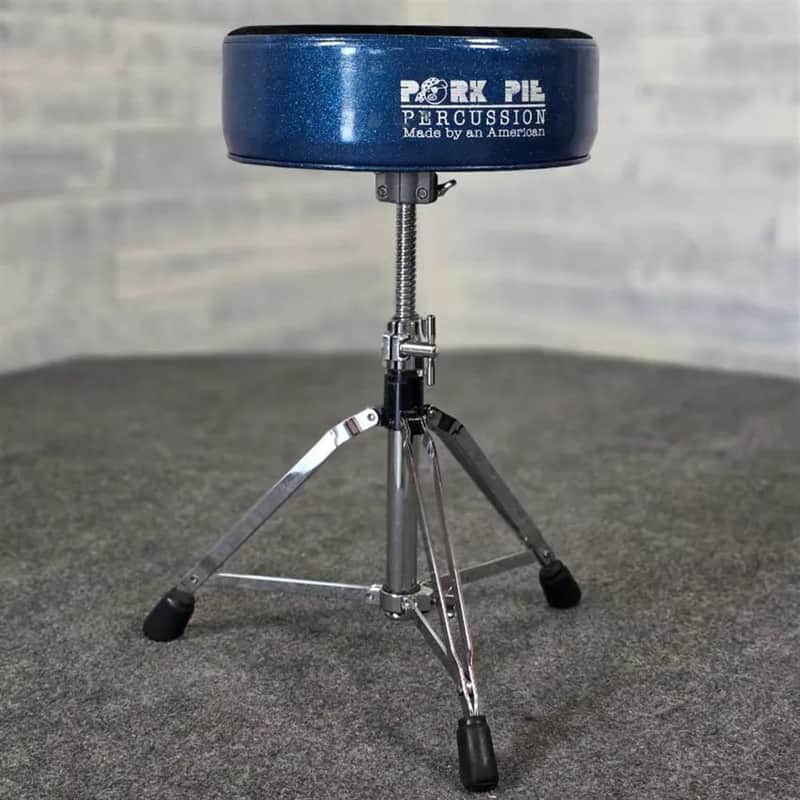 Immagine Used Pork Pie Round Throne w/Black Crush Top Blue Sparkle - Very Good - 1