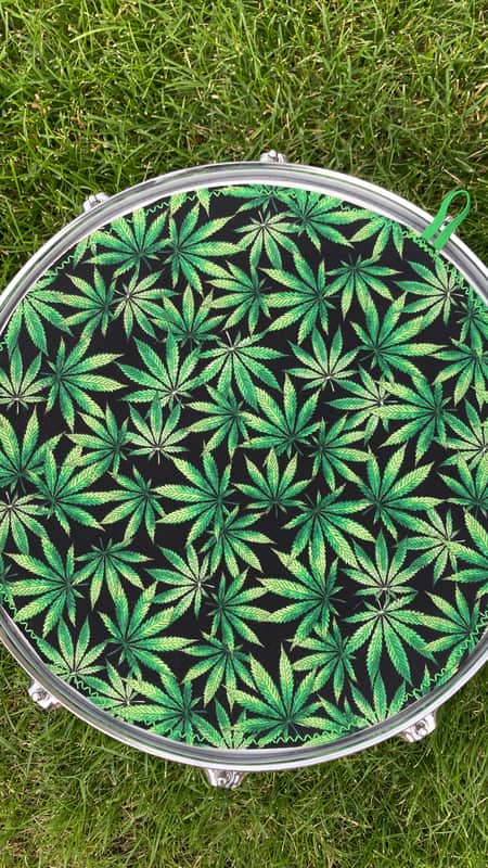 14" reversible Drum Bunny cotton drum cover - partial mute - dampener - compare to Big Fat Snare Drum Quesadilla, Drum Tortilla image 1