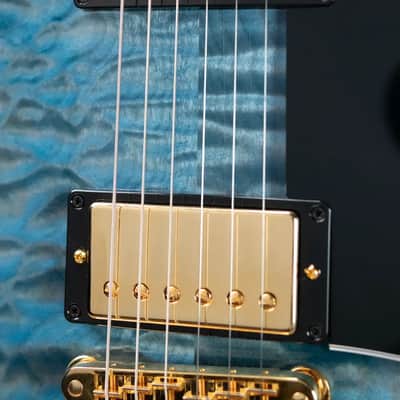 Gibson Custom Shop Les Paul Custom 5A Quilt Top Electric Guitar - Ocean Blue with Hardshell Case image 16