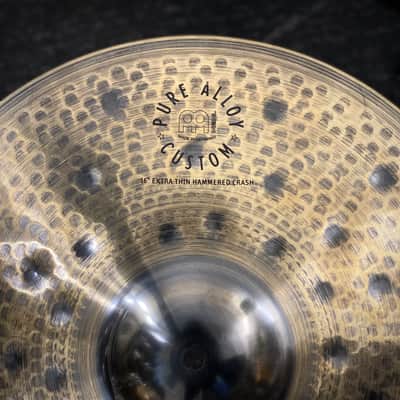 Meinl 16" Pure Alloy Custom Extra Thin Hammered Crash Cymbal - Traditional image 2