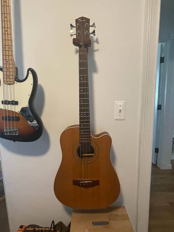 Fender BG29 Acoustic-Electric Bass Guitar tan/wood image 1