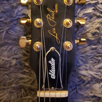 1993 Gibson Les Paul Studio Black Electric Guitar Ebony Fretboard Maple Neck Tune-O-Matic Bridge Gold Hardware Pearl Trapezoid Inlays Gibson Hardshell Case image 12
