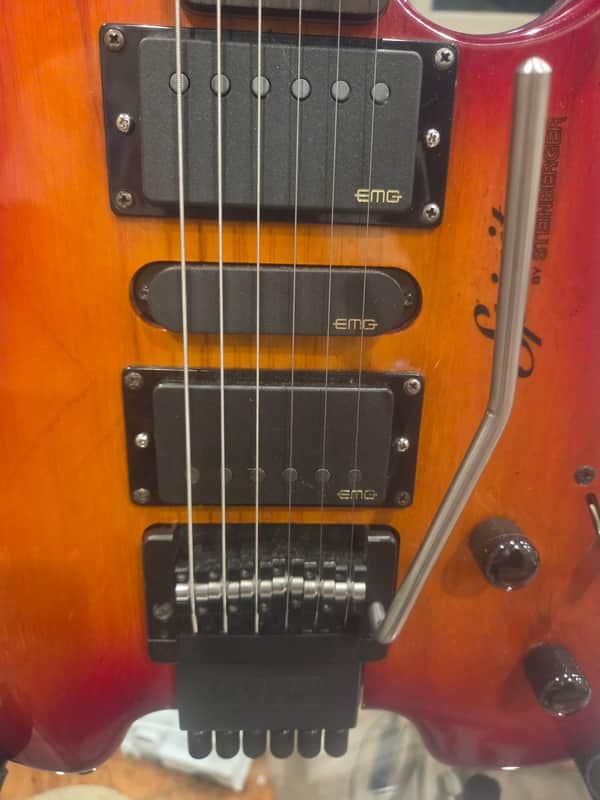 Steinberger Spirit GU7R Healdess 6 String Sunburst Gloss with EMG 57/66 SA Pickup Upgrades and extras