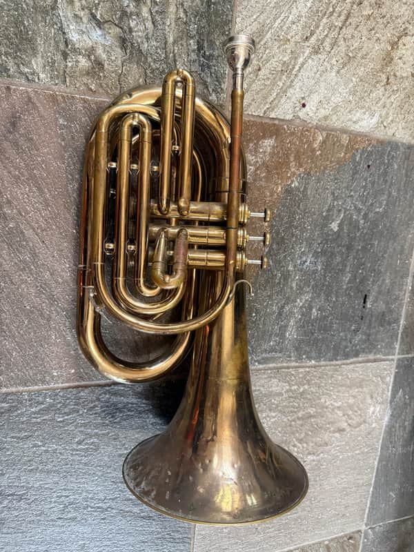 Bach brand Marching Baritone Horn with  mouthpiece, Made in USA image 1