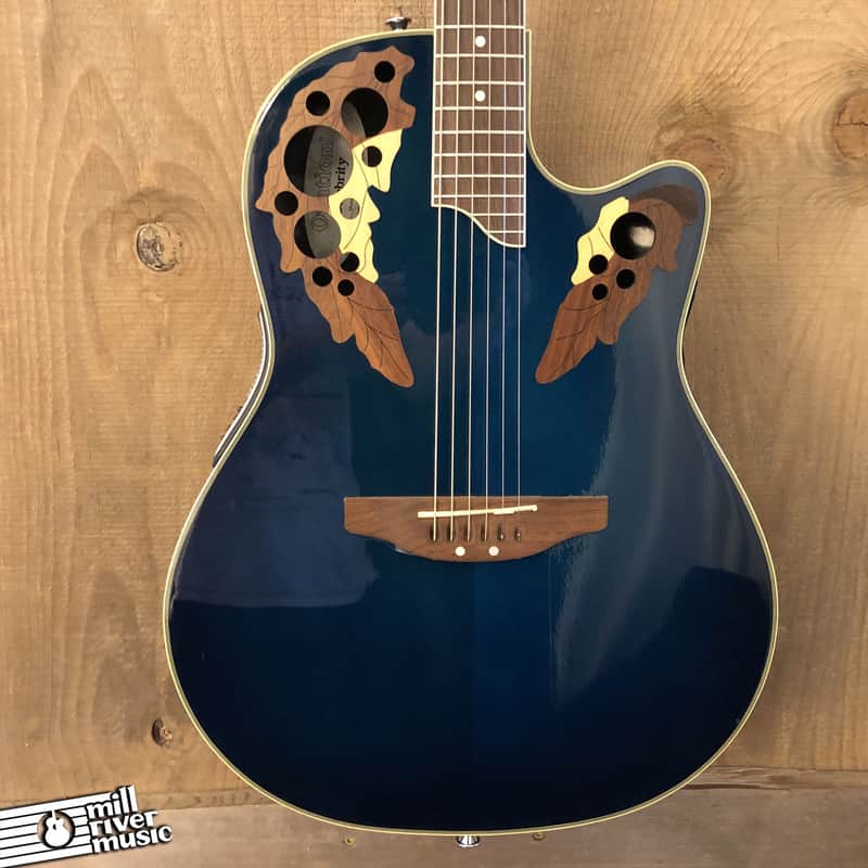 Ovation Celebrity CS257 Acoustic Electric Guitar Blue Transparent