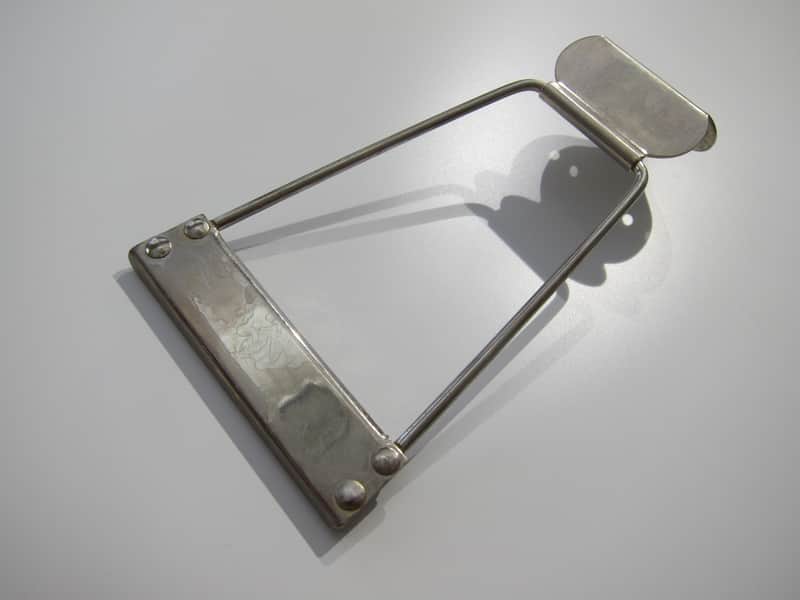 Harmony & Silvertone Archtop & Flat Top Guitar Tailpiece Authentic Vintage Part Circa-1950s-1960s-Nickel Silver image 1