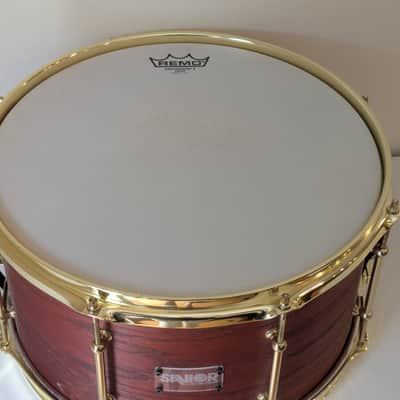 Savior Custom Drums 14x8" Oak/Maple snare drum - Burnt Orange/Red image 7