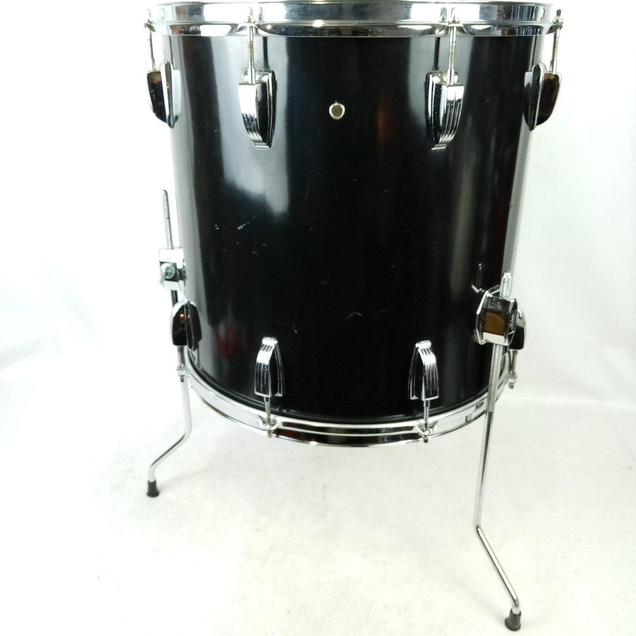 Ludwig 16x16"Black Cortex Floor Tom Drum Vintage 70s B/O 3Ply Maple Granitone US — main photograph