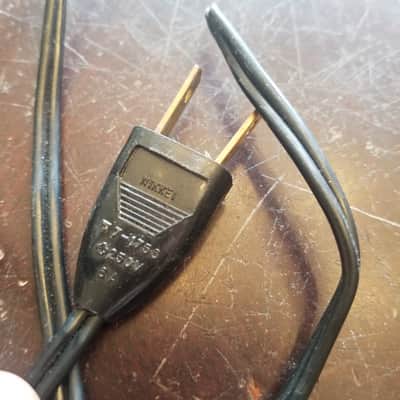 Nikkei one (1) 117V Power Cord Electric Cable cut Japan Vintage non-polarized black 1940s-1960s image 3
