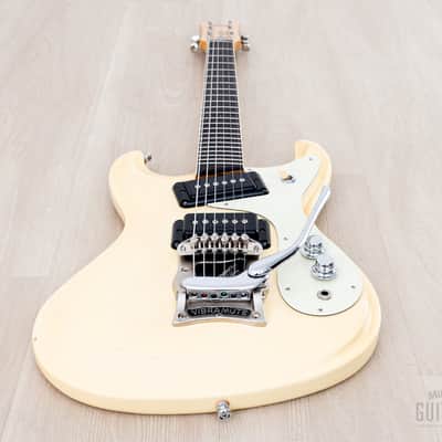 1990s Mosrite Ventures Model 3/4 Size Custom, White w/ Vibramute, Japan Kurokumo image 11