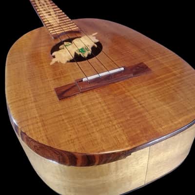Solid Koa Pineapple Tenor Ukulele With Raised Hibiscus Sound Hole (SCJ - Jazz Hat # 146) image 3