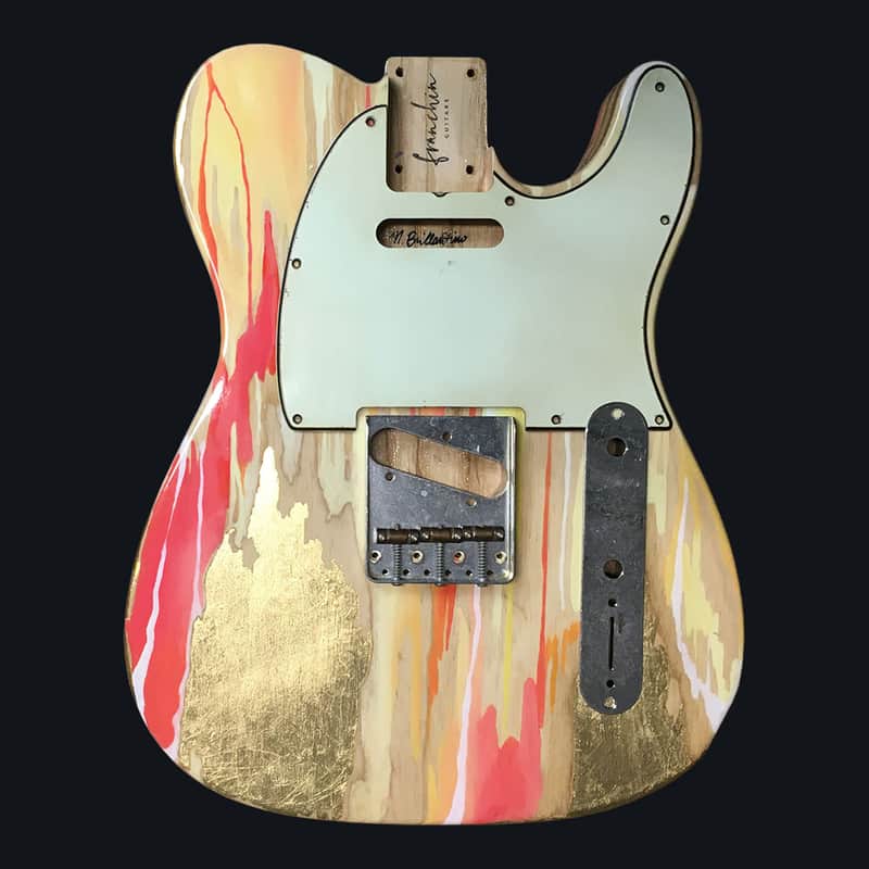 Made to Order - FRANCHIN Mars guitar body Colorful Wood Grain Oil Paint and Metallic Leaf Swamp Ash Telecaster-Tele-T-Style Made in Italy image 1
