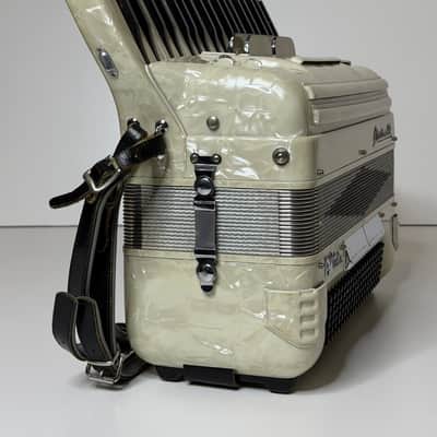 Pearl White Pancordion Crucianelli Piano Accordion LM 41/120 Excellent* image 5
