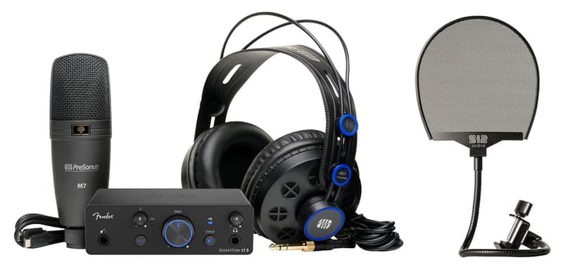 Fender Quantum Creator Kit w/ Interface+Microphone+Headphones+Stand+Pop Filter image 1