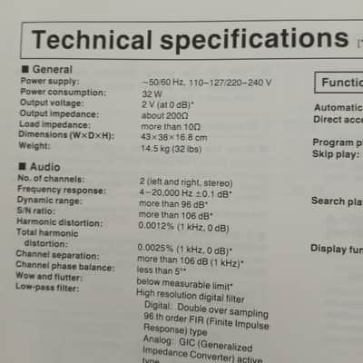 Operating Instructions for Technics SL-P1200 Compact Disc Player 1986 image 9