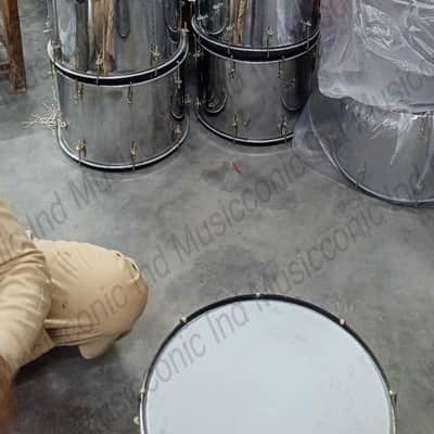 14" Stainless Steel Mirror Snare Drum - Polished Steel School Marching Band Drum | Practice Drum image 5