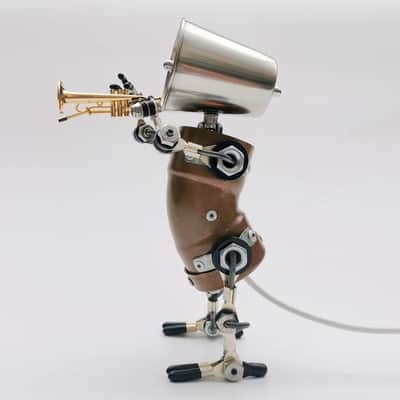 Trumpet Player Ornaments Punk Industrial style Small Lamp Gift By Handmade,price include the import duty for US buyer image 2