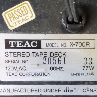 Vintage mid 80s Teac X-700R reel to reel tape player recorder with DBX-1 and 4 reels of tape. image 8