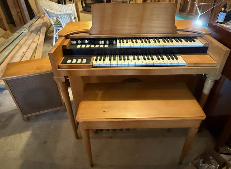 Hammond M3 Organ 1958 Blonde with External Speaker image 1