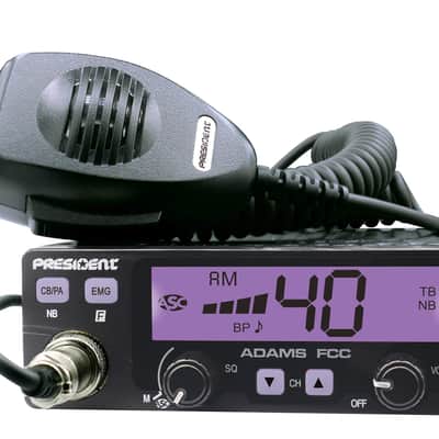 President Adams FCC CB Radio. Large LCD with 7 Colors, Programmable EMG Channel Shortcuts, Roger Beep and Key Beep, Electret or Dynamic Mic, ASC and Manual Squelch, Talkback image 6
