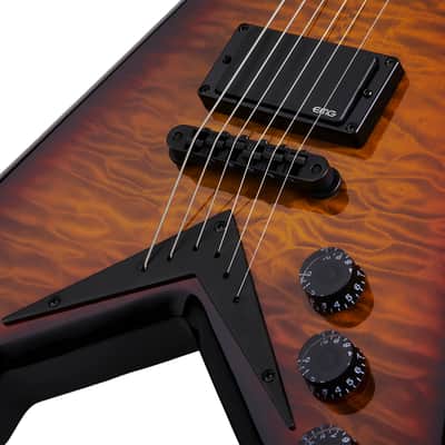 Wylde Audio Viking V Bloodburst Quilted Top Zakk Wylde V Shape Electric Guitar image 6