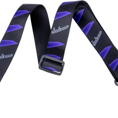 Genuine Jackson Logo Guitar Strap, Headstock Pattern, Black/Purple image 3
