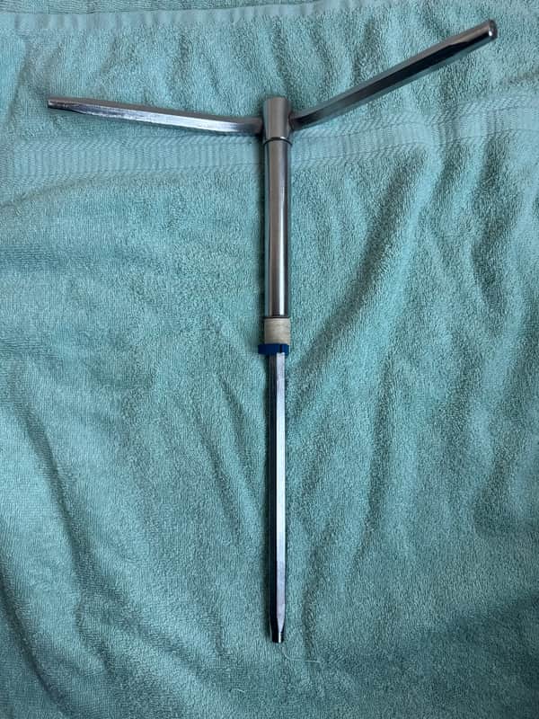 Fibes Vintage Double Tom Drum Mount 1/2” Hex 16” x 6” 70s - Chrome image 1