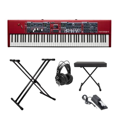 Nord Stage 4 88 88-Key Fully-Weighted Keyboard Bundle with Adjustable Stand, Adjustable Bench, and Sustain Pedal