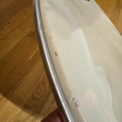 Slingerland Vintage 60s Era 28 Inch Bass Drum Logo Head Smooth White Ambassador Weight NOS image 7