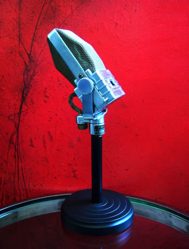 Vintage RARE 1940's Philco / Electro-Voice V-1 Ribbon "Velocity" Microphone with newer stand image 1
