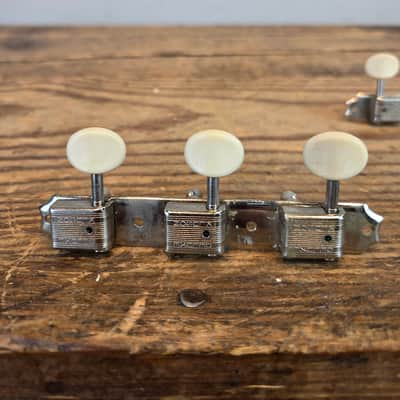 Kluson Deluxe Double Line 3x3 Nickel Shaft Tuners Vintage 1965-69 image 3