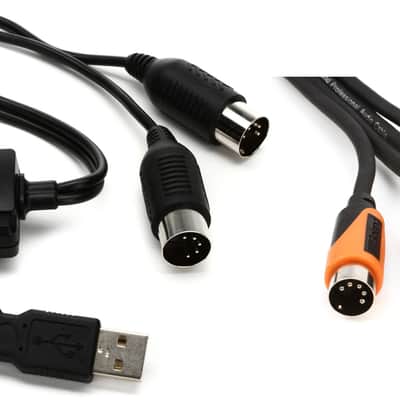 Roland UM-ONE mk2 USB MIDI Interface  Bundle with Roland RMIDI-B10-DUAL Black Series Dual MIDI Cable - 10 foot image 1