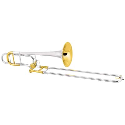 Conn 88HSGXCL Tenor Trombone, Sterling Silver Bell, Silver Plated, Gold Trim image 2