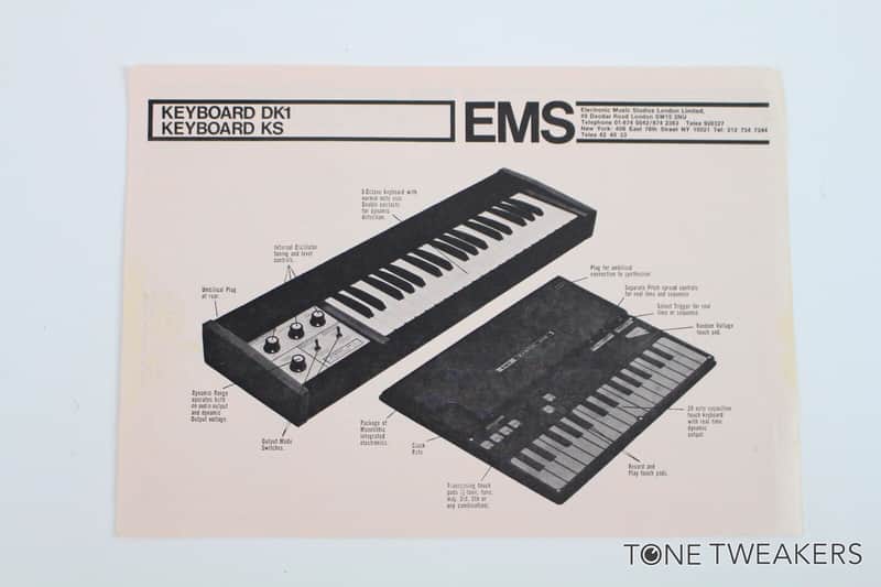 EMS DK1 KS Keyboards Spec Sheet Data Ad Synthi VCS3 Putney VINTAGE SYNTH DEALER image 1