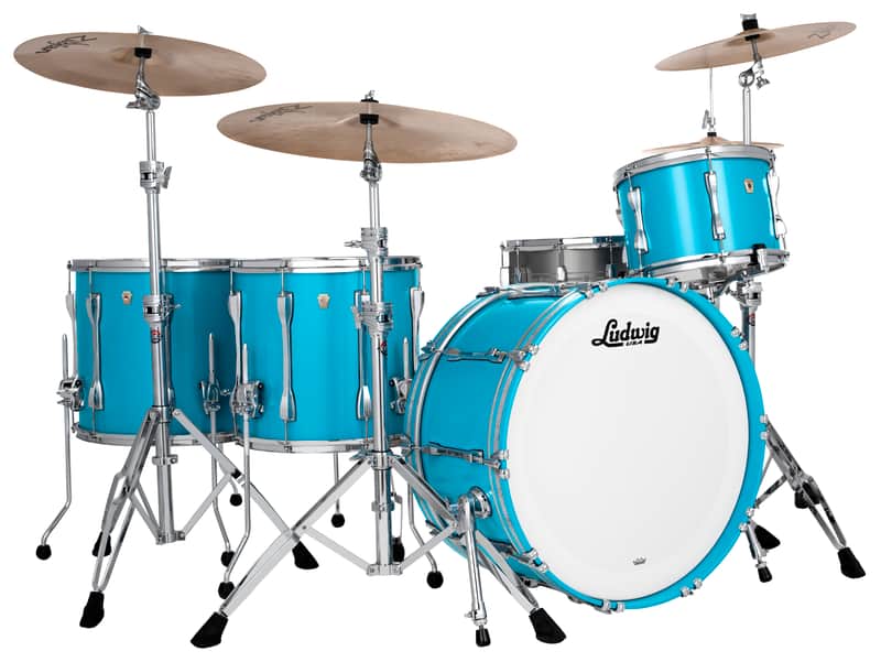 Ludwig *Pre-Order* Classic Maple Heritage Blue 16x20, 12x8, 13x9, 14x14, 16x16 Drums Shell Pack | Special Order | Authorized Dealer image 1