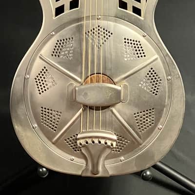 Republic Highway 61 Standard Cutaway Steel Body Resonator Guitar Antique Steel image 1