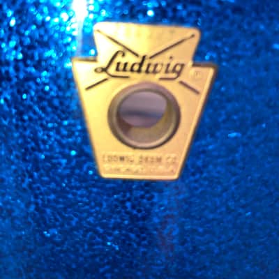 Ludwig Jazette 1970’s - Blue Sparkle Drum Kit with 18” Bass Drum image 3
