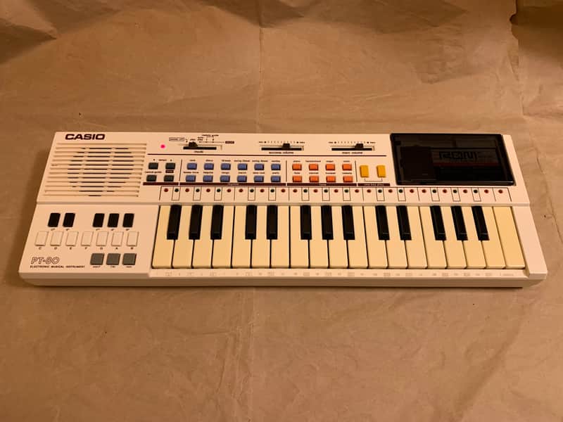 Casio PT-80 31-Key Mini Synthesizer 1980s - White Very Good