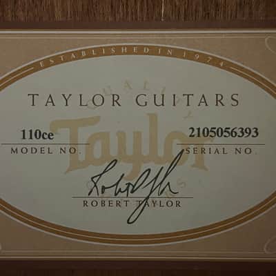 Taylor 110CE with Taylor Expression System Factory Installed and Padded Protective Gig Bag image 11