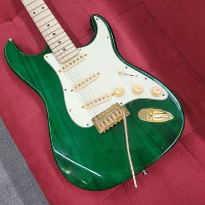 Trap Town Barn Burner S-Style Electric Guitar - Transparent Green image 2