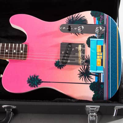 Fender MIJ Art Canvas Esquire 2022 - Hiroshi Nagai No. 2 (Pink Sunset) image 1