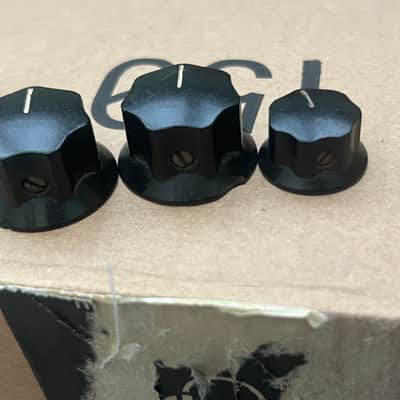 Vintage Fender Jazz Bass Knobs 1960s-1970s - Black image 2