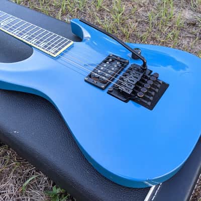 1987 Kramer Mach II Stagemaster Standard Flip Flop Blue W/OHSC Great Condition Overall image 5