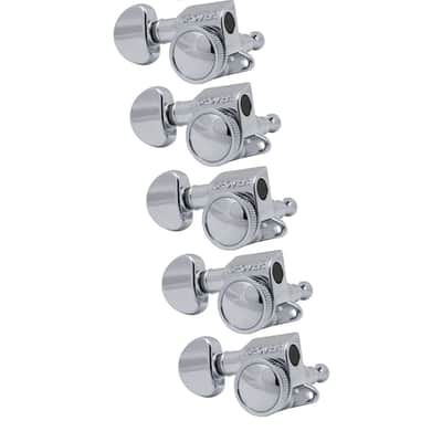 Genuine Grover 505CL6 Mid-Size Roto-Grip Locking Rotomatic 6 Inline tuners, Left Hand Chrome