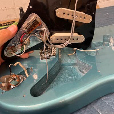 Vintage Palmer Strat Style Electric Guitar Metallic Blue w/ Hard Case Fresh Setup image 18